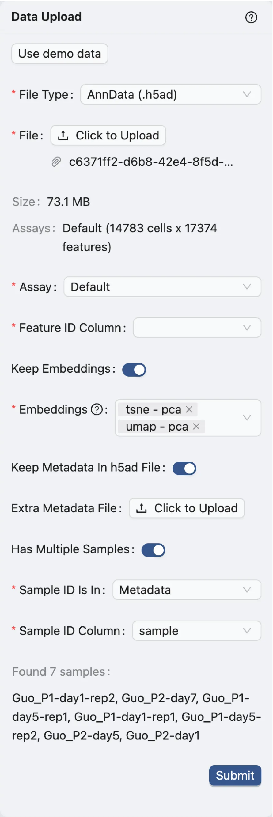 Data Upload Form