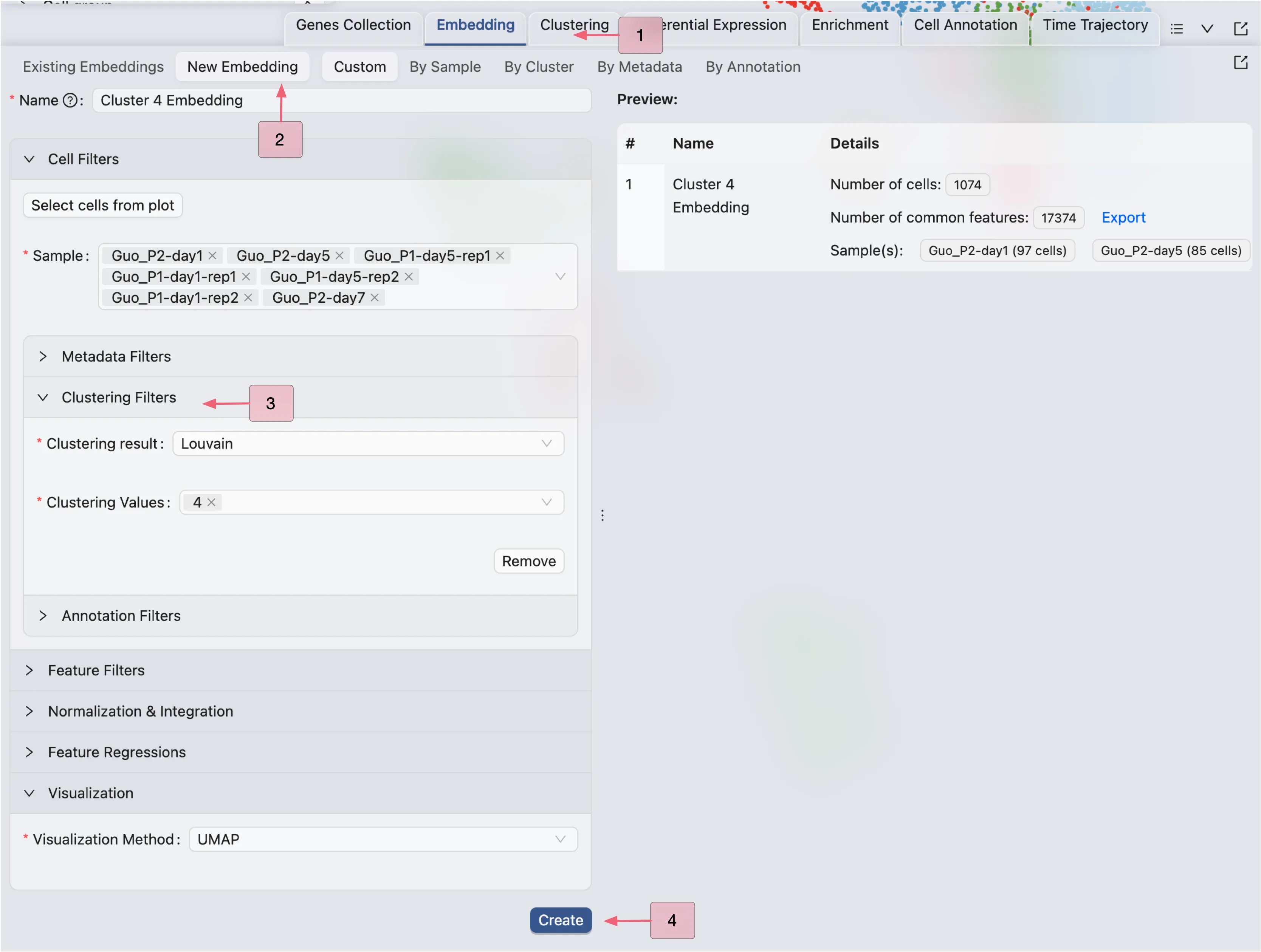 New Embedding for Cluster 4 New Embedding for Cluster 4