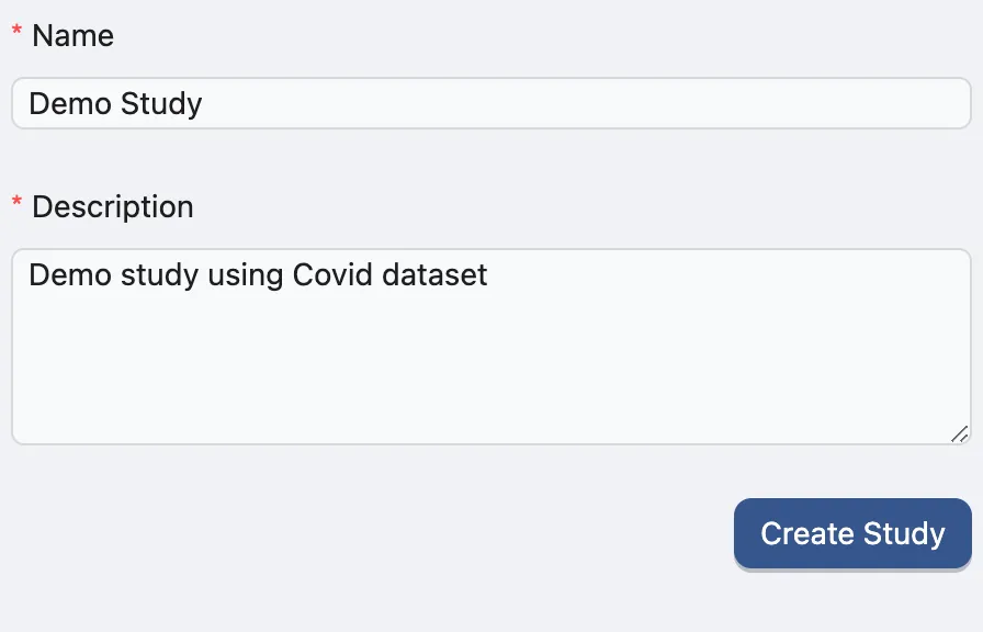 Create Study Form Create Study Form